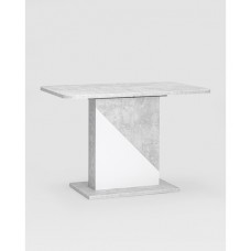 Обеденная группа стол Accent бетон/белый, стулья Лион экокожа темно-серые