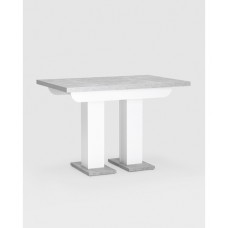 Обеденная группа стол Clydeбетон/белый, стулья Ститч серые с велюровыми ножками