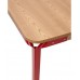 Стол обеденный Apsaras 150*80 натуральный шпон ясеня ножки металл красный