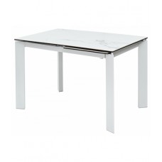 Стол обеденный Corner High Gloss раскладной 120-170*80 керамика белый